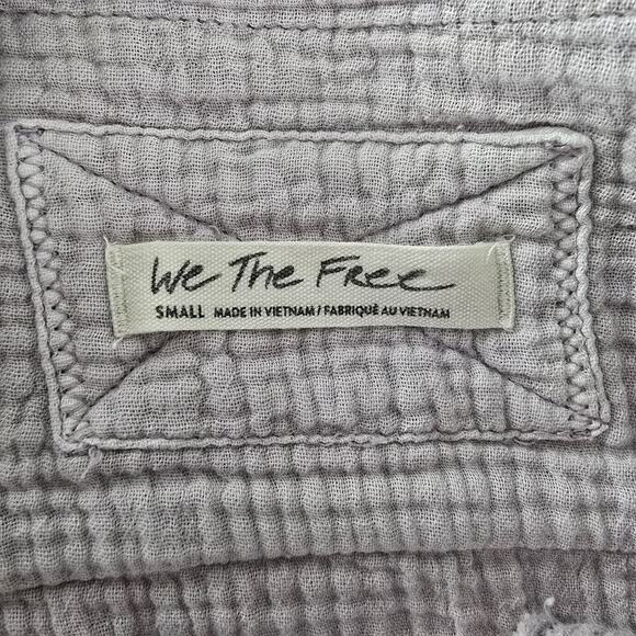 We The Free Free‎ People Gauze Popover Oversized Boxy Purple Blouse Top SM Boho - Picture 6 of 8